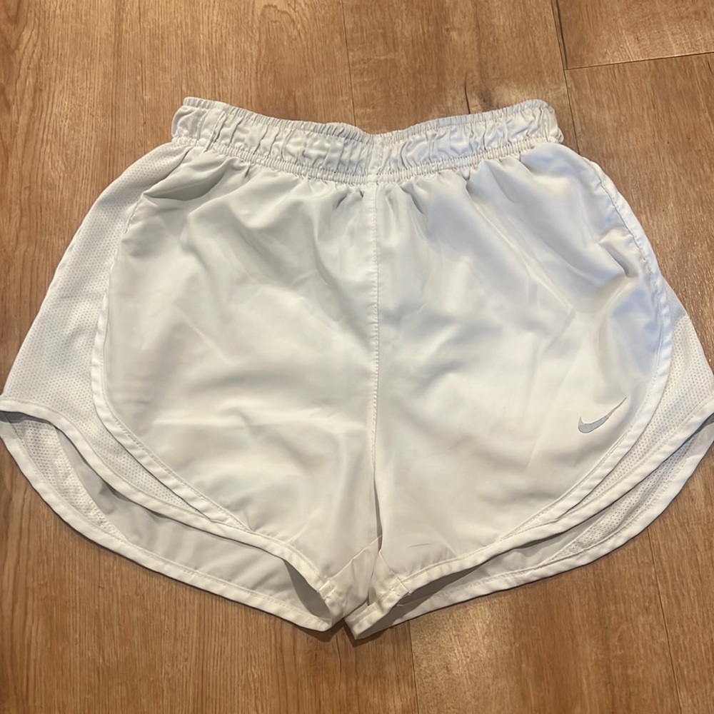 white Nike dry fit shorts